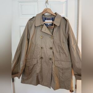 Cortefiel Double Breasted Weekend Trench Coat Jacket Size 8 Classic Minimalist